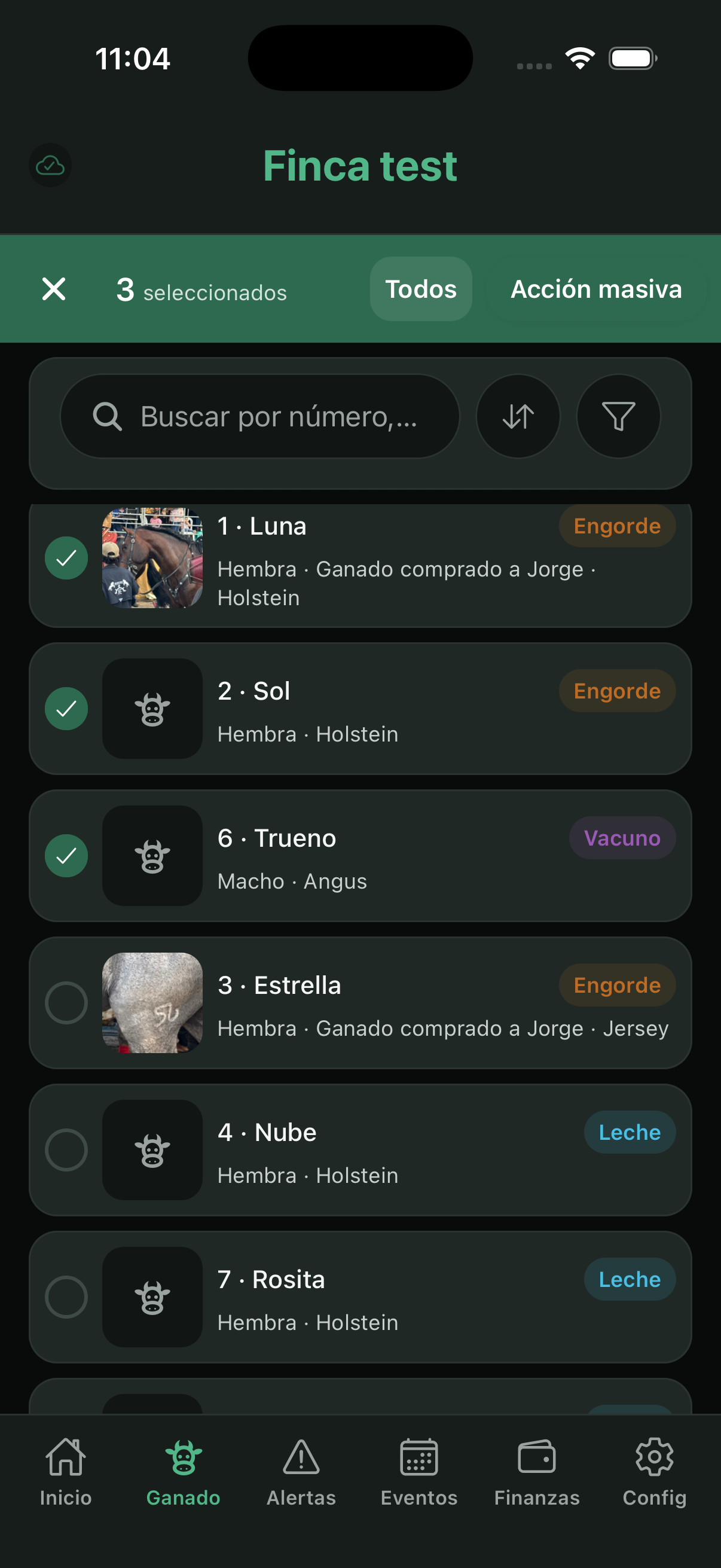 Selection mode with action bar