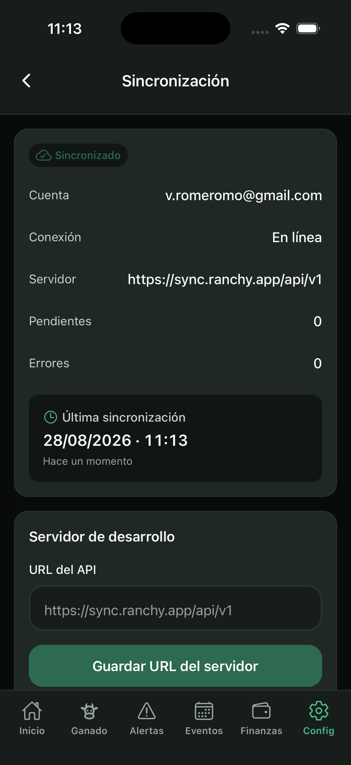 Sync status